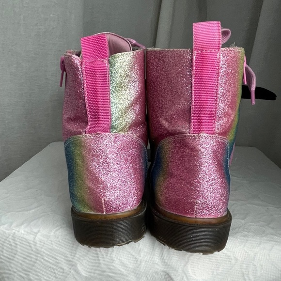 Natural Steps “Elsie” Pastel Glitter Rainbow Combat Boots - Picture 5 of 11